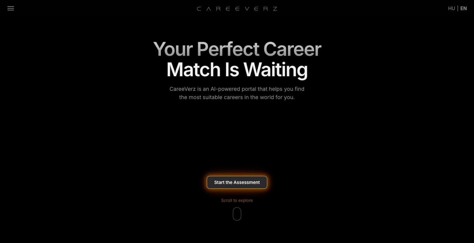 New CareeVerz landing page: hero