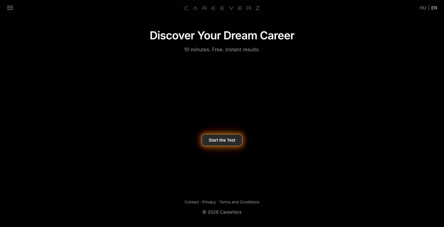 New CareeVerz landing page: final call to action